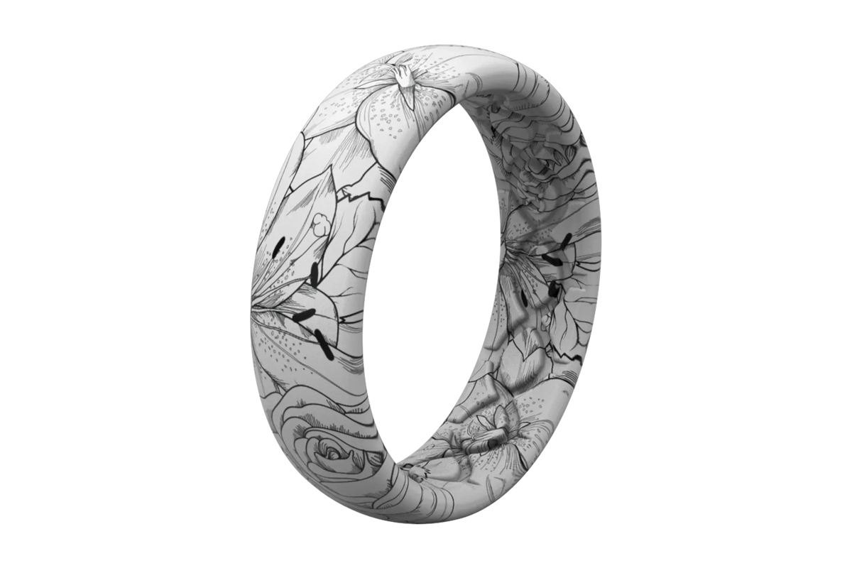 Winter Rose Thin Ring