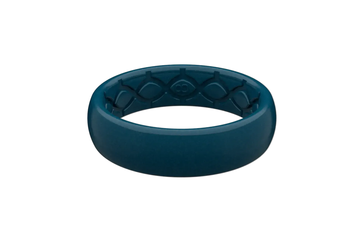 Satin Dark Ocean Thin Ring